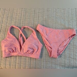 Shade & Shore NEW Women's Pink Jacquard Bikini Size 1X